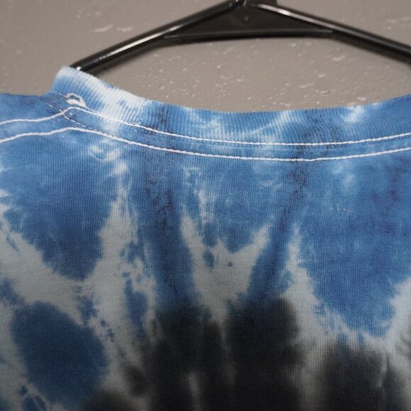 Ram Mens Blue White Multicolor Tie Dye Short Sleeve Graphic Shirt Size Medium - Picture 6 of 7